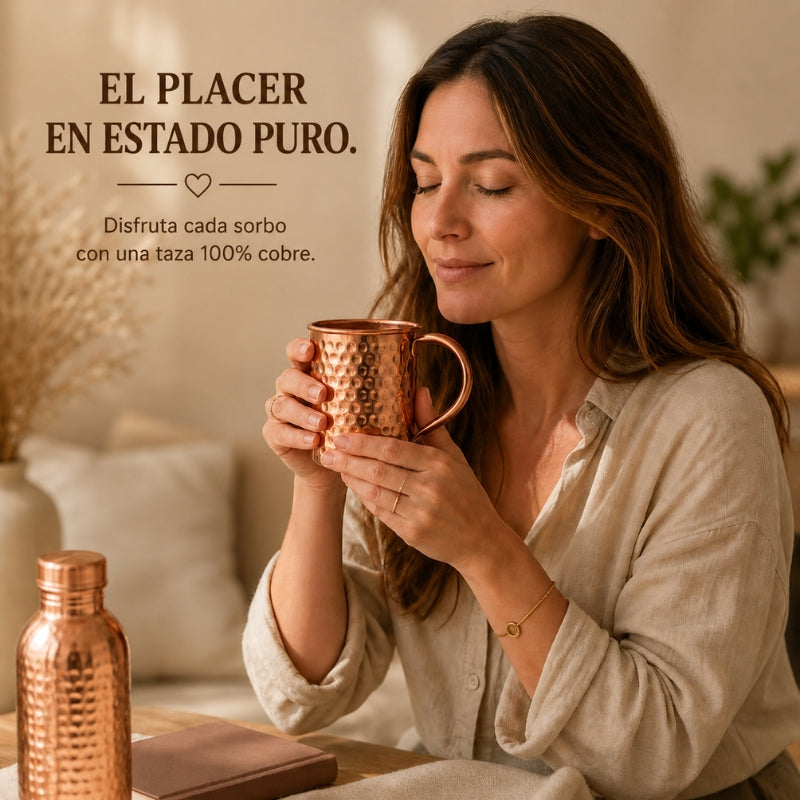 Taza de Cobre Martillado Cobreva