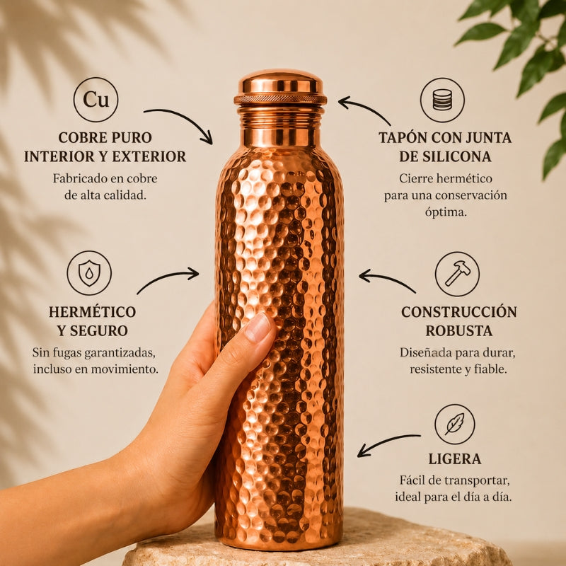 Botella de Cobre – Cobreva | Agua Purificada Naturalmente, Sin Plástico