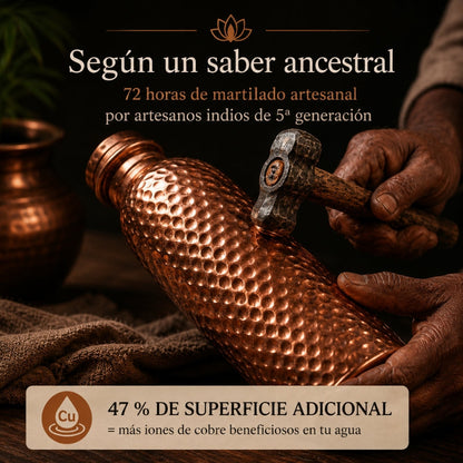 Botella de Cobre Macizo Puro 99,9% Cobreva - Heritage Edition