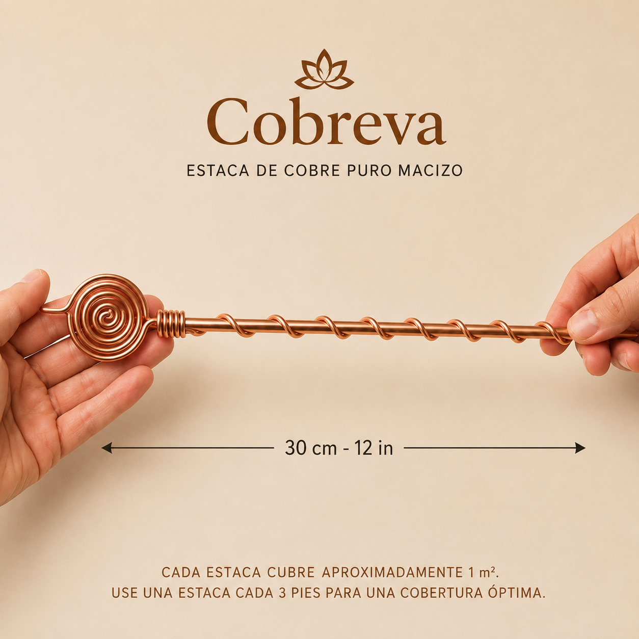 Antena de Electrocultivo Cobre Puro Cobreva
