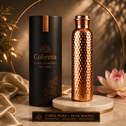Botella de Cobre Macizo Puro 99,9% Cobreva - Heritage Edition