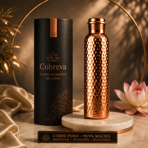 Botella de Cobre Macizo Puro 99,9% Cobreva - Heritage Edition