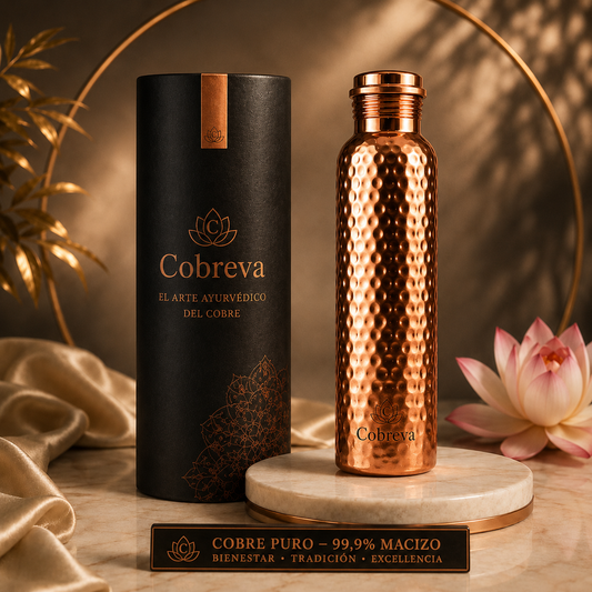 Botella de Cobre Macizo Puro 99,9% Cobreva - Heritage Edition