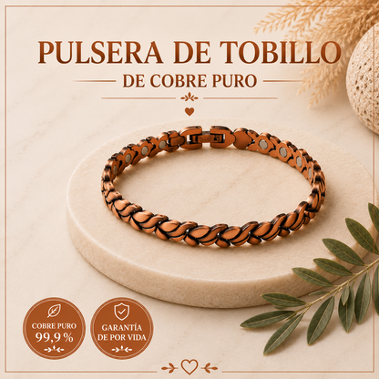 Pulsera de Tobillo de Cobre Puro Cobreva