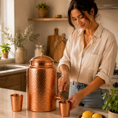 Dispensador de Agua de Cobre Macizo Puro 99,9% Cobreva