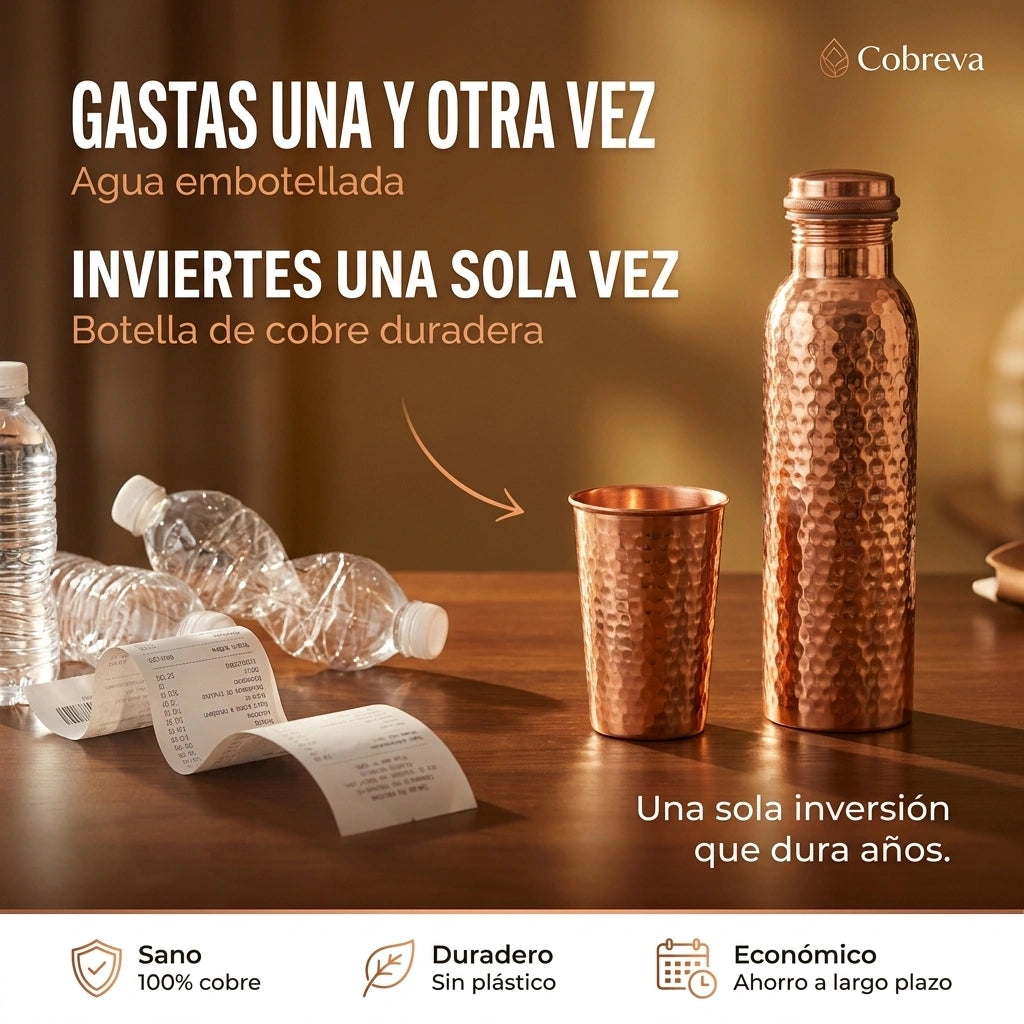 Ahorro con una botella de cobre